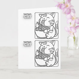 Ramen Katt Greeting Card * Målarbild Kort