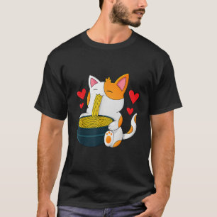 Ramen Katt Kawaii Anime Japansk Kawaii Katt Valent T Shirt