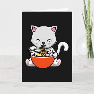 Ramen Katt Kawaii Sushi Anime Japansk Present Kort
