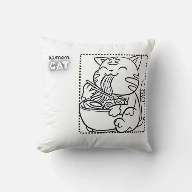 Ramen Katt Kuddinkudde Kudde (Framsida)