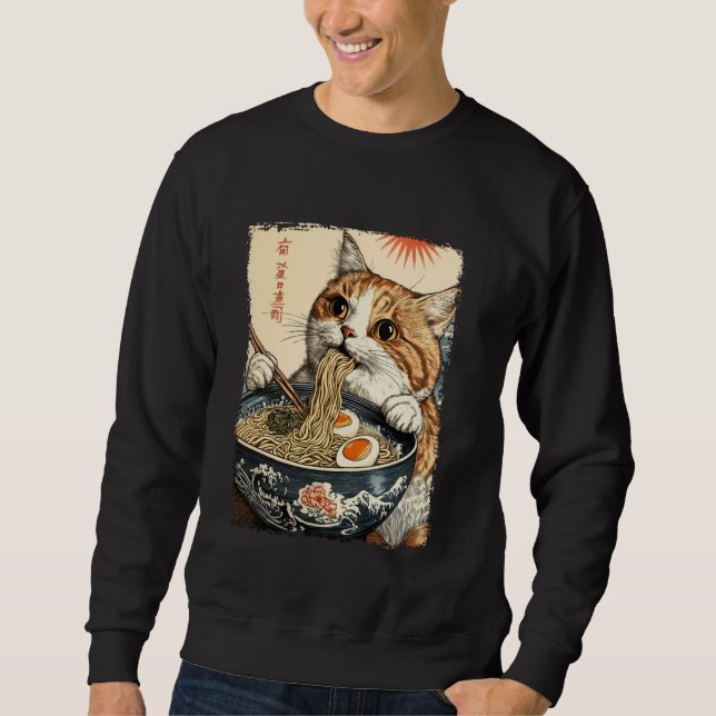 Ramen Katt Lång Ärmad Tröja (Framsida)