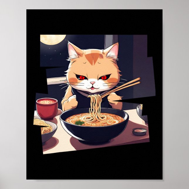 Ramen Kawaii Cat Anime 1 Poster (Framsidan)