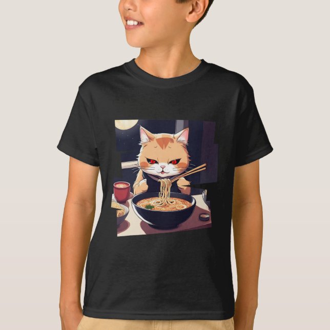Ramen Kawaii Cat Anime 1 T Shirt (Framsida)