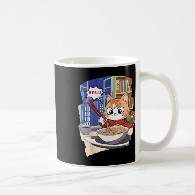 Ramen Kawaii Cat Anime Kaffemugg (Höger)