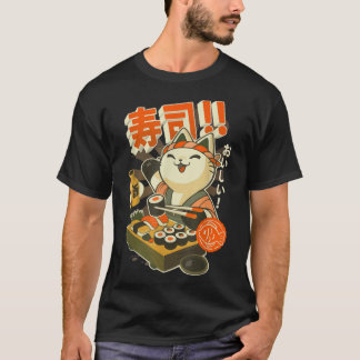 Ramen-klägrafik Cat Sushi Kawaii Anime Japa T Shirt