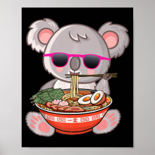 Ramen Koala Anime Otaku japansk Noodles Gift Girl Poster