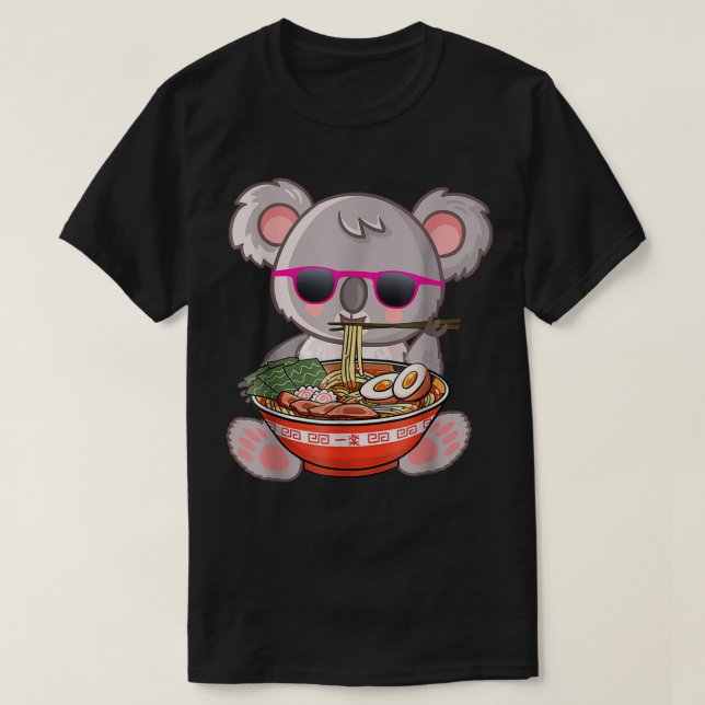 Ramen Koala Anime Otaku japansk Noodles Gift Girl T Shirt (Design framsida)