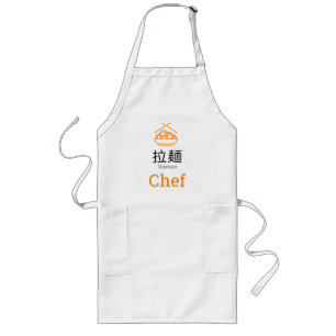 Ramen-kock - japansk text långt förkläde