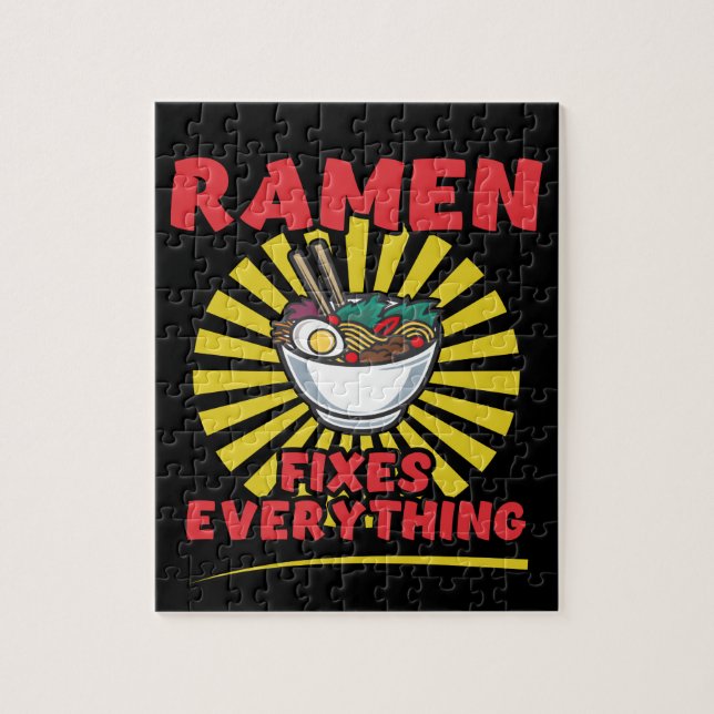 Ramen korrigerar allt - Lustigt Ramen Quote Design Pussel (Vertikal)