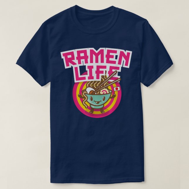 Ramen Life Kawaii Anime Japansk  T Shirt (Design framsida)