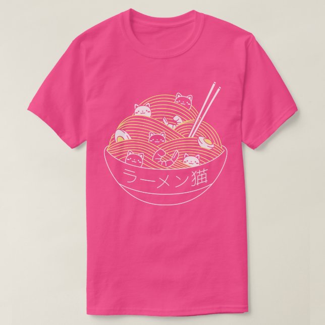 Ramen Linjer Minimalist Cat av Tobe Fonseca T Shirt (Design framsida)