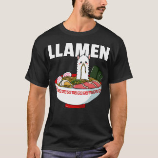 Ramen Llama Noodle Llamen japansk Bowl Kopp Miso T Shirt