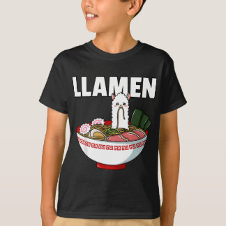 Ramen Llama Noodle Llamen japansk Bowl Kopp Miso T Shirt