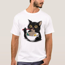Ramen Lover Black Cat T Shirt