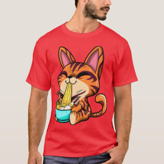 Ramen Lover Japanese Noodle Kawaii Bengal Cat Anim T Shirt