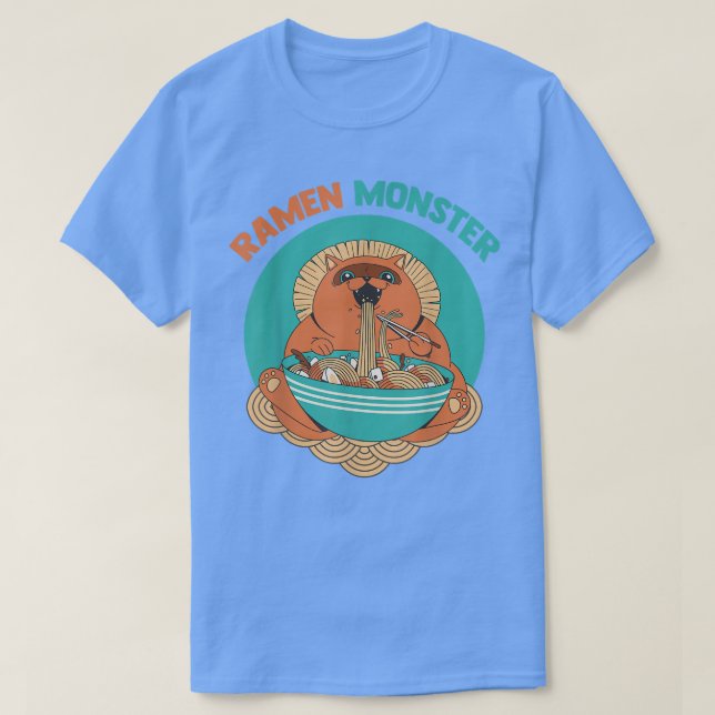Ramen Monster Anime Animals Cat Japansk Aesthet T Shirt (Design framsida)