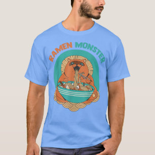 Ramen Monster Anime Animals Cat Japansk Aesthet T Shirt