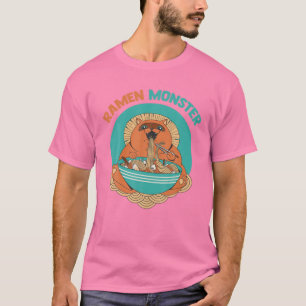 Ramen Monster - Anime Animals - Katt Japansk esth T Shirt