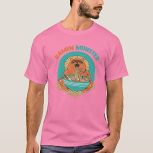 Ramen Monster - Anime Animals - Katt Japansk esth T Shirt