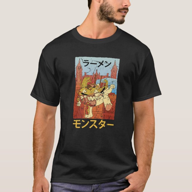 Ramen Monster - Kawaii Anime - Japansk estetik T Shirt (Framsida)