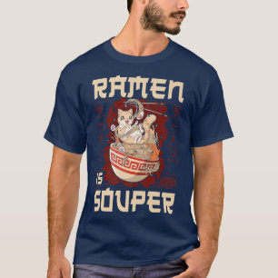 Ramen Noodle Bowl Kärlek japansk Kawaii Cat Pun Ra T Shirt