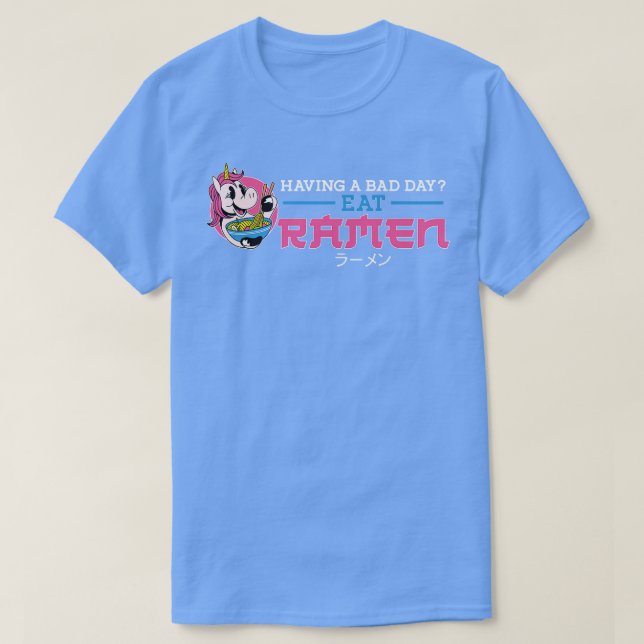 Ramen Noodle Bowl Kärlek japansk Kawaii Unicorn Ha T Shirt (Design framsida)