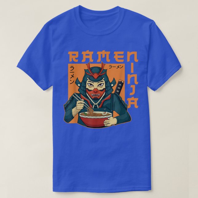 Ramen Noodle Bowl Kärlek Japanska Kawaii Samurai N T Shirt (Design framsida)