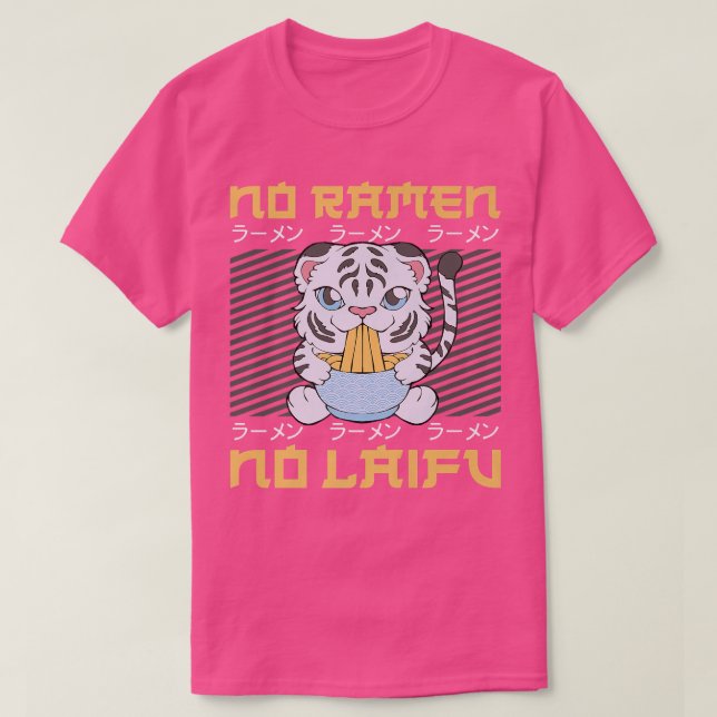 Ramen Noodle Bowl Kärlek japanska Kawaii Tiger No  T Shirt (Design framsida)