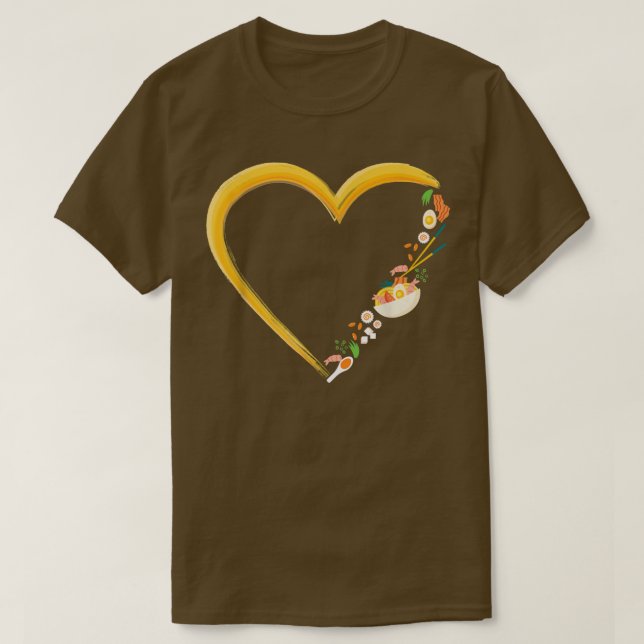 Ramen Noodle Bowl Love Japanese Kawaii Heart  T Shirt (Design framsida)