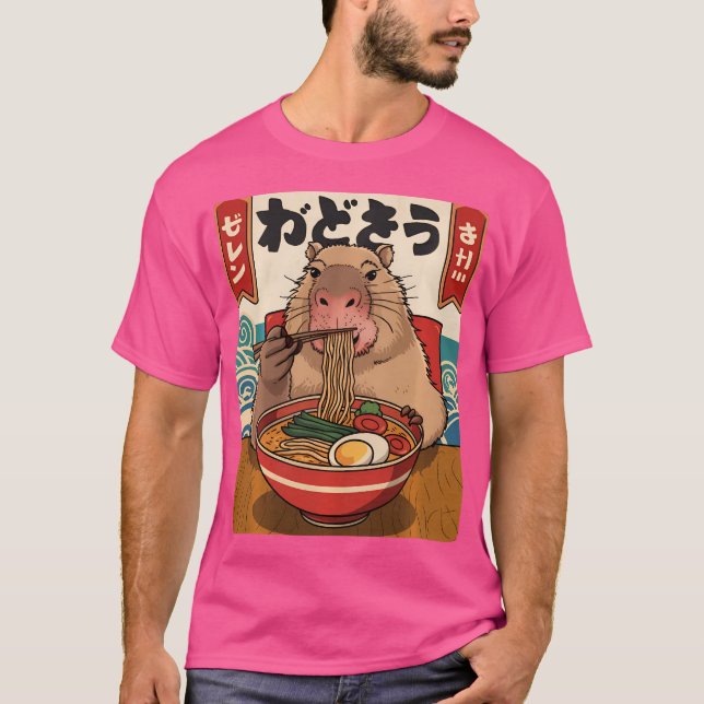 Ramen Noodle Capybara Kawaii Anime Ramen Capybara T Shirt (Framsida)