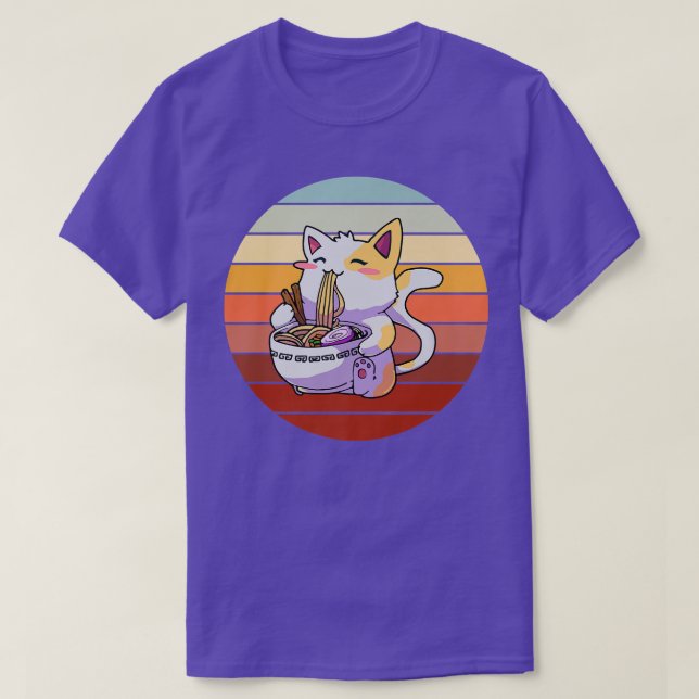Ramen Noodle Cat Kattunge Kitten Kattdjur Manar Wo T Shirt (Design framsida)