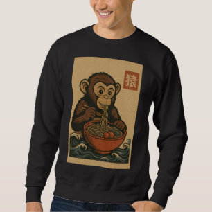 Ramen Noodle Eating: Monkey manar sweatshirt