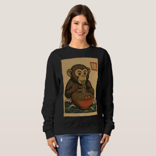 Ramen Noodle Eating: Monkey Women's sweatshirt T Shirt