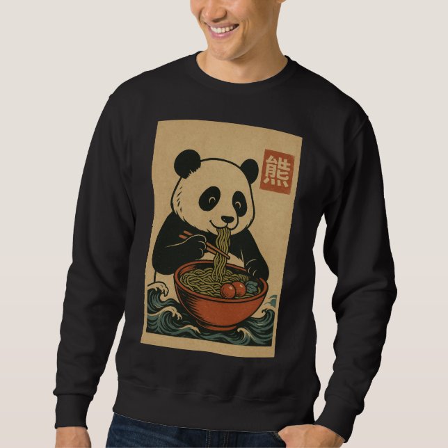 Ramen Noodle Eating: Panda manar sweatshirt (Framsida)