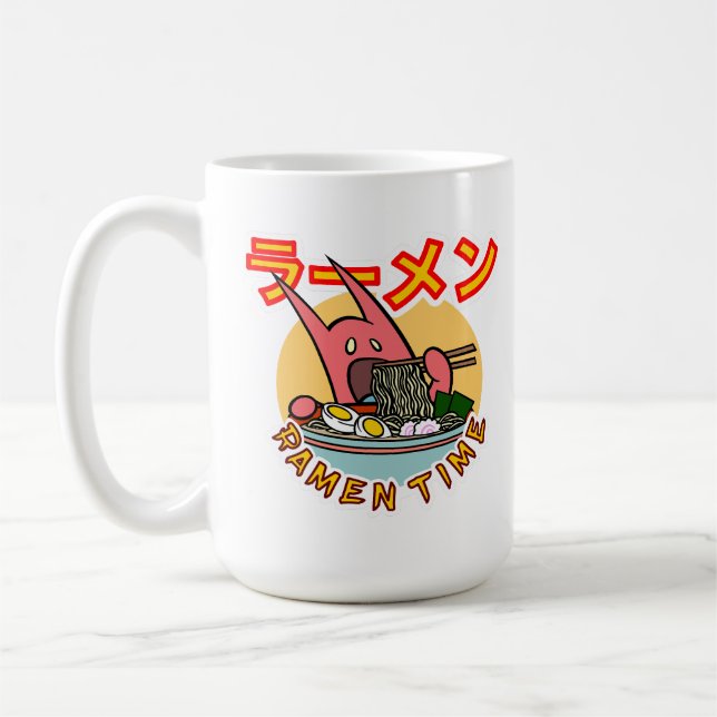 Ramen Noodle Monster Ramen Time! Kaffe Mugg (Vänster)