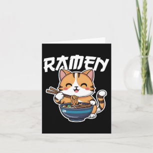 Ramen Noodle Neko Cat Japanska Kawaii Manga Anime Kort
