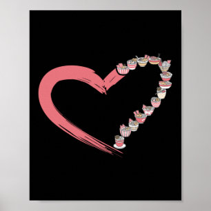 Ramen Noodle Ramen Heart Bowl Kärlek Japanska Kawa Poster