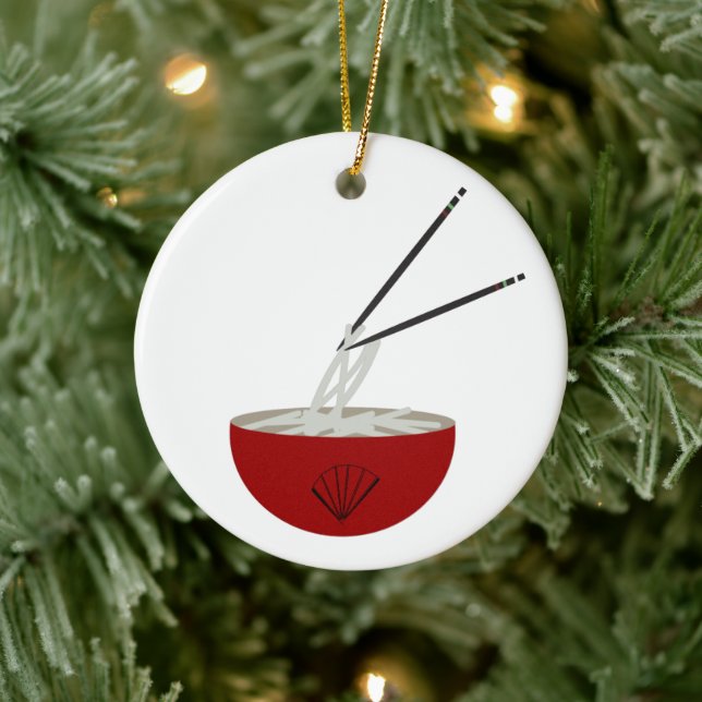 Ramen Noodles Asian Bowl Party Julgransprydnad Keramik (Träd)