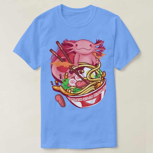 Ramen Noodles Axolotl Anime Otaku Japansk Food Gi T Shirt (Design framsida)