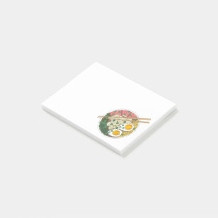 Ramen Noodles Bowl Japanska Food Restaurant Foodie Post-it Block