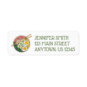 Ramen Noodles Bowl Japanska Food Restaurant Foodie Returadress Etikett