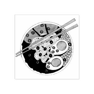 Ramen Noodles Bowl Japanska Food Restaurant Foodie Stämpel