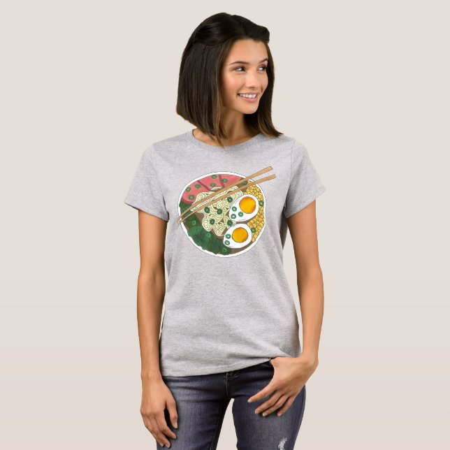 Ramen Noodles Bowl Japanska Food Restaurant Foodie T Shirt (Hel framsida)