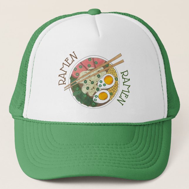 Ramen Noodles Bowl Japanska Food Restaurant Foodie Truckerkeps (Framsida)