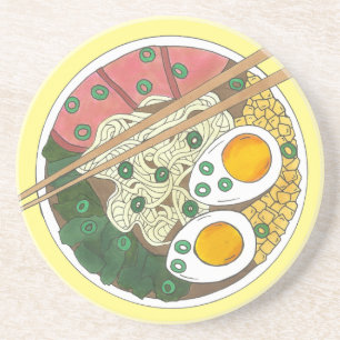 Ramen Noodles Bowl Japanska Food Restaurant Foodie Underlägg