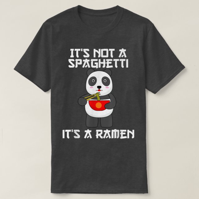 Ramen Noodles Bowl med chopsticks och panda för sk T Shirt (Design framsida)