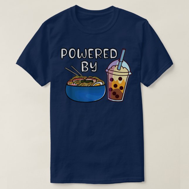 Ramen Noodles Bubble Tea Tapioca Mjölk Kawaii Boba T Shirt (Design framsida)