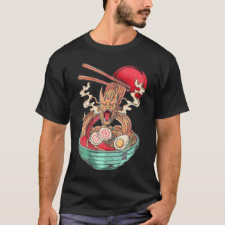 Ramen Noodles Dragon Anime Japanska Kawaii T Shirt
