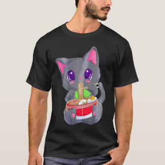 Ramen Noodles Kawaii Anime Neko Cat T Shirt