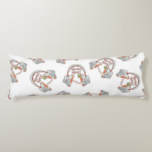 Ramen noodles musik mönster kroppskudde (Framsidan)